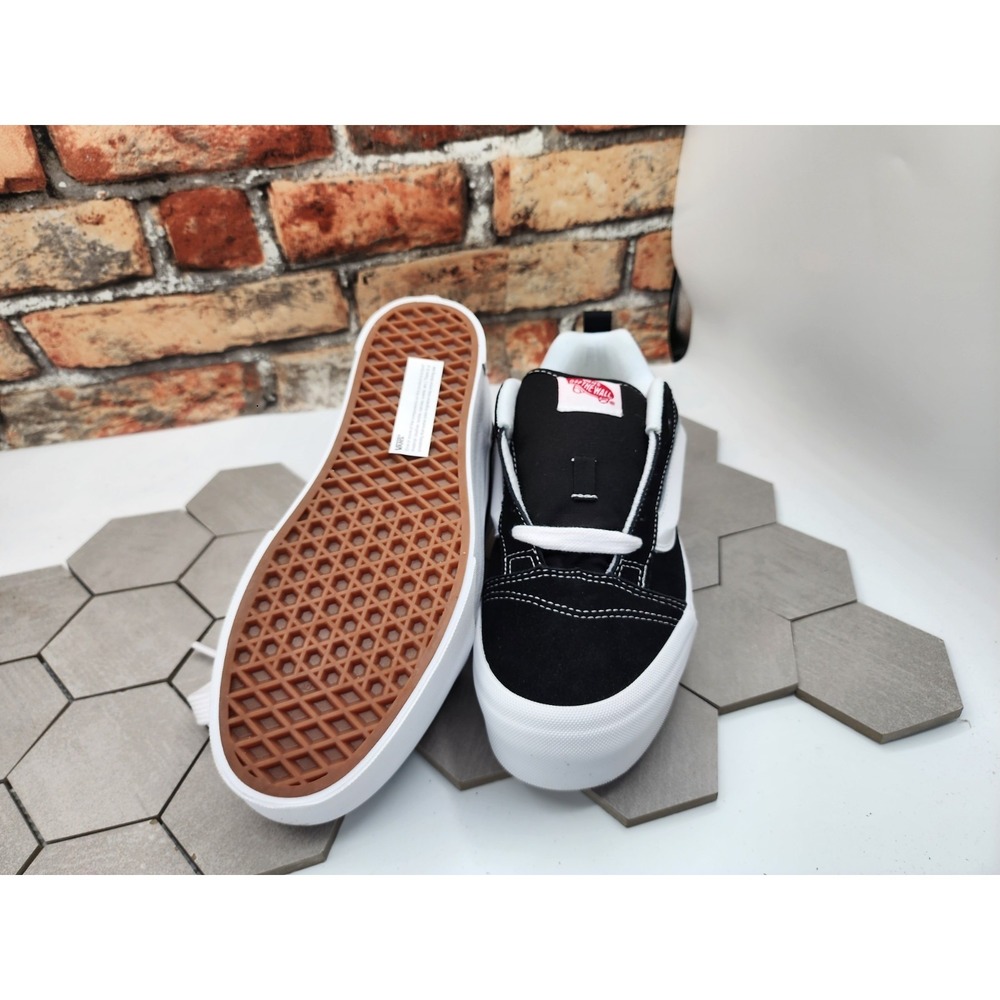 VANS Knu Stack‎ Platform Lift Shoes Black White Platform Shoes Women Sz  8 - Picture 4 of 8